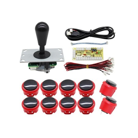 Pack joystick arcade black red