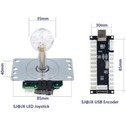 Kit boutons d'arcade et Joystick rétroéclairés LED