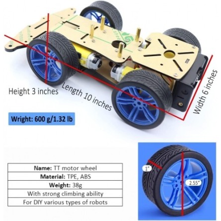 Kit robot châssis de voiture pour Raspberry Pi et Arduino