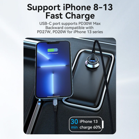 Support avec chargeur allume-cigare pour iPhone 15 Pro Max avec