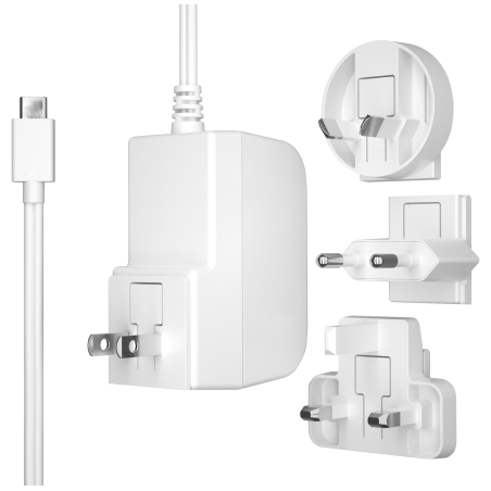 Alimentation pour Raspberry Pi 4 -1.5m USB type C avec Adaptateurs secteur de couleur blanche