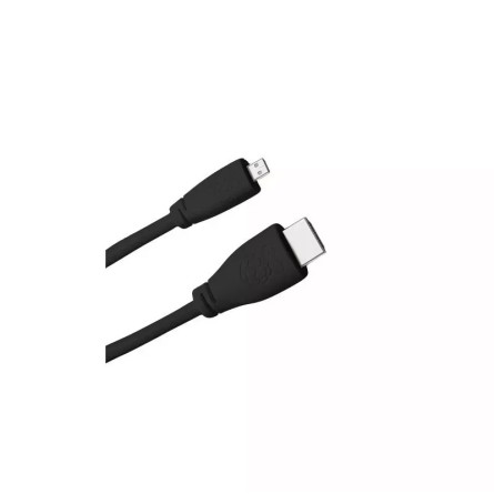 Official black Raspberry Pi Micro-HDMI male to HDMI female cable (length 1M / 3.28ft)