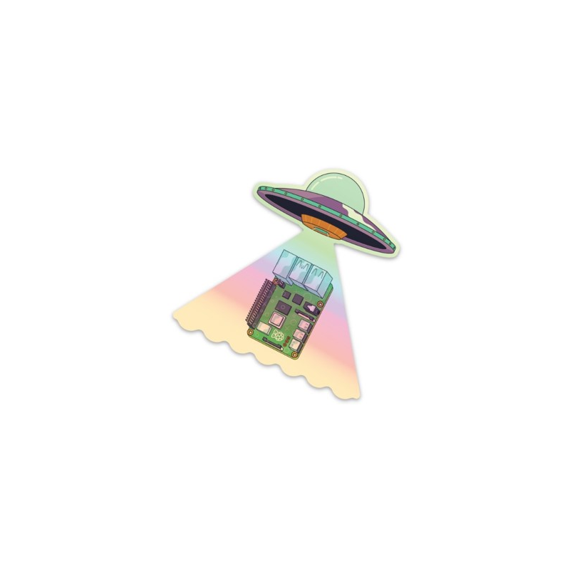 Official Raspberry Pi holographic UFO sticker