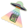 Official Raspberry Pi holographic UFO sticker