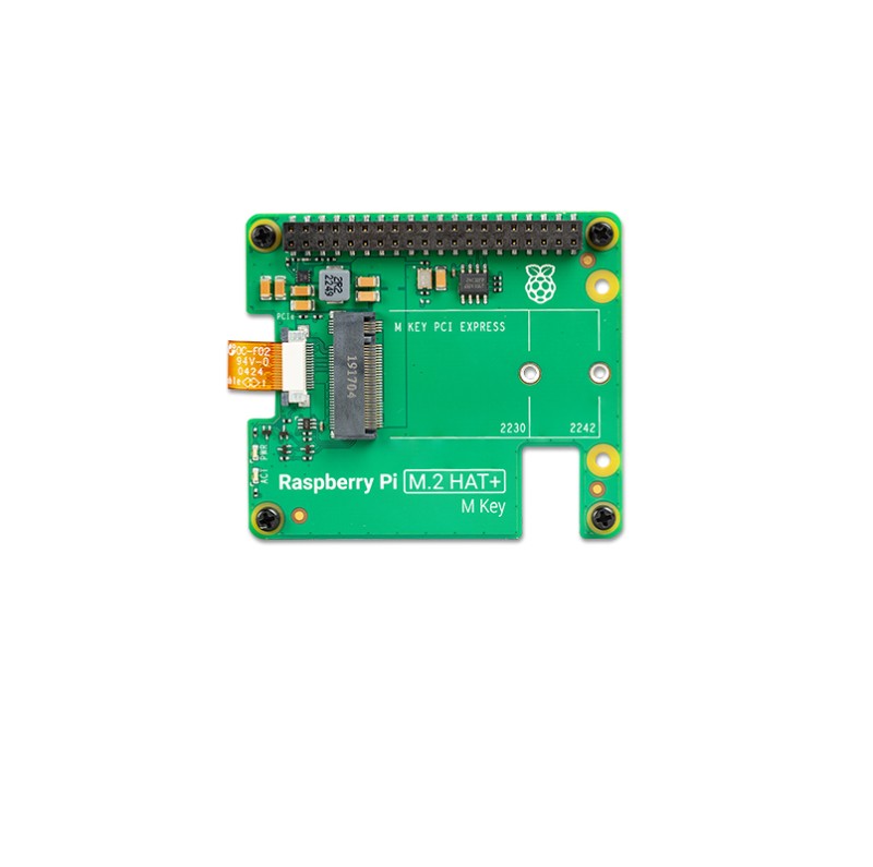 Vue de face du M.2 HAT+ pour Raspberry Pi 5