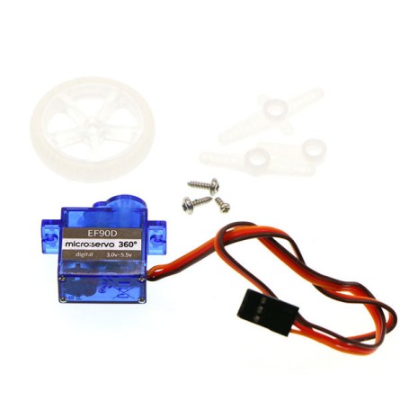 Contents of the 360° digital servo with wheel and tire