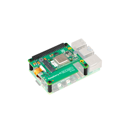 AI Kit Raspberry Pi mounted on Raspberry Pi 5