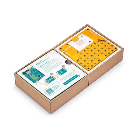 Intérieur compartimenté de l'ARDUINO PLUG AND MAKE KIT