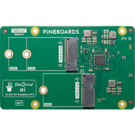 Vue supérieure du Pineboards AI pour Raspberry Pi 5