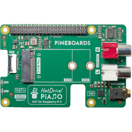 Vue supérieure du Pineboards Piano pour Raspberry Pi 5