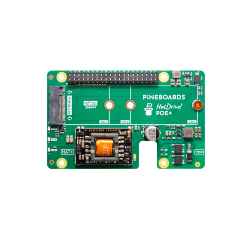 Pineboards POE+ pour Raspberry Pi 5 vue supérieure