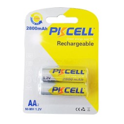 Pack 2 piles rechargeables AA PKCELL