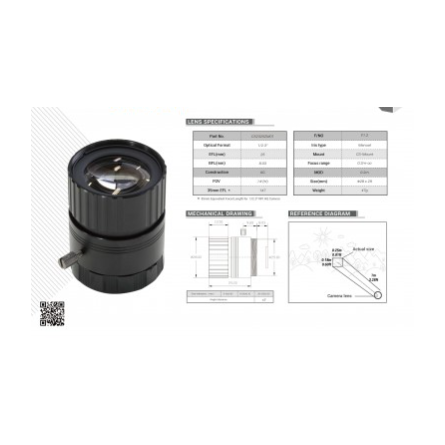 Objectif monture CS pour caméra HQ officielle Raspberry Pi - 25 mm de distance focale