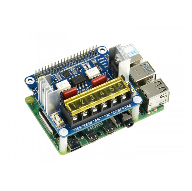 HAT triac 2 CH avec MCU, UART/I2C pour Raspberry Pi