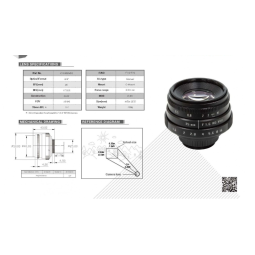 Objectif 35 mm F1.6 sans miroir à monture C pour la caméra Raspberry Pi HQ, avec adaptateur C-CS